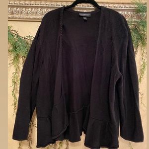 Lane Bryant size 22/24 black sweater with black pleated ruching